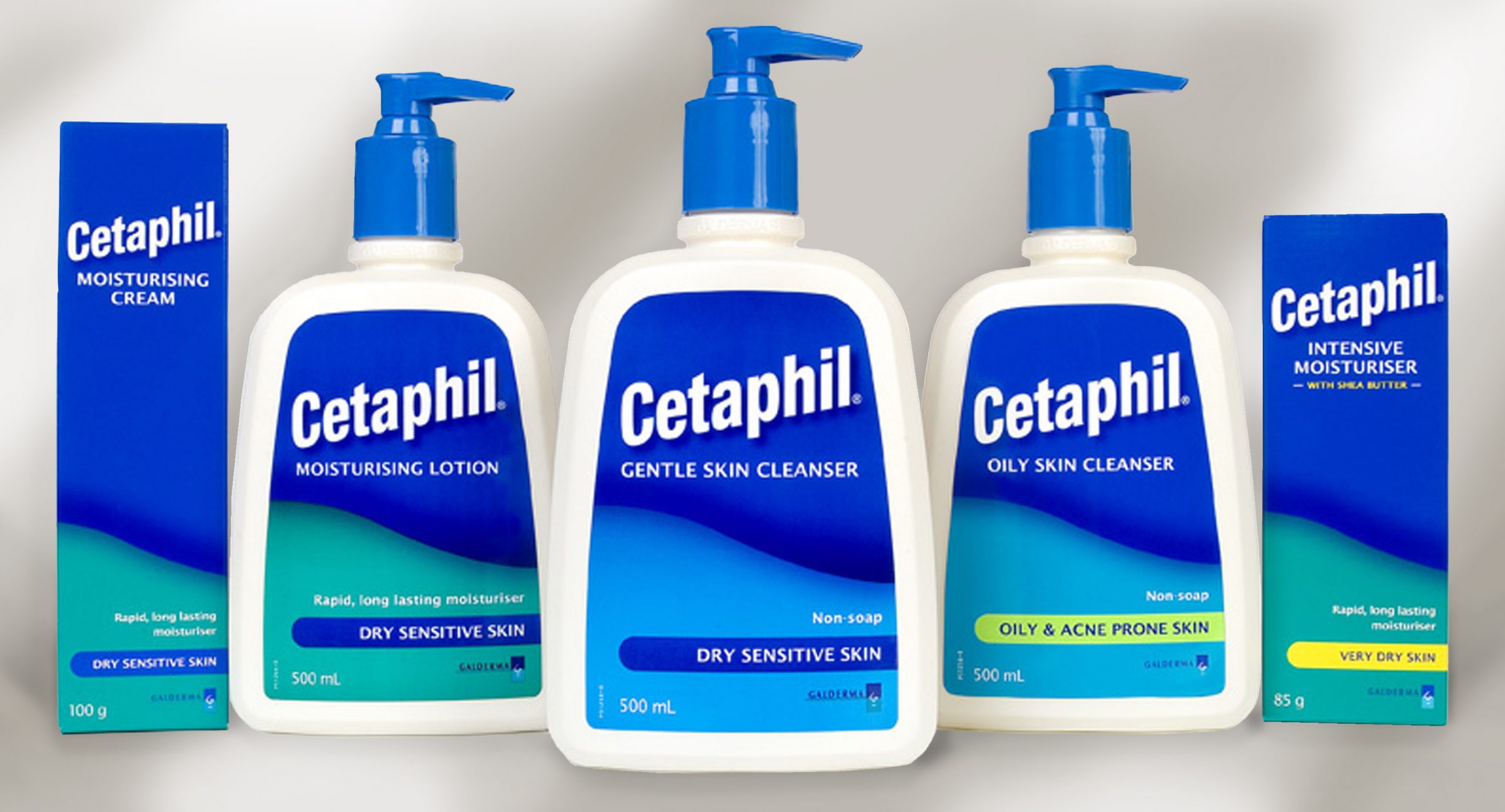 Cetaphil OTC packaging range after design by Brandor