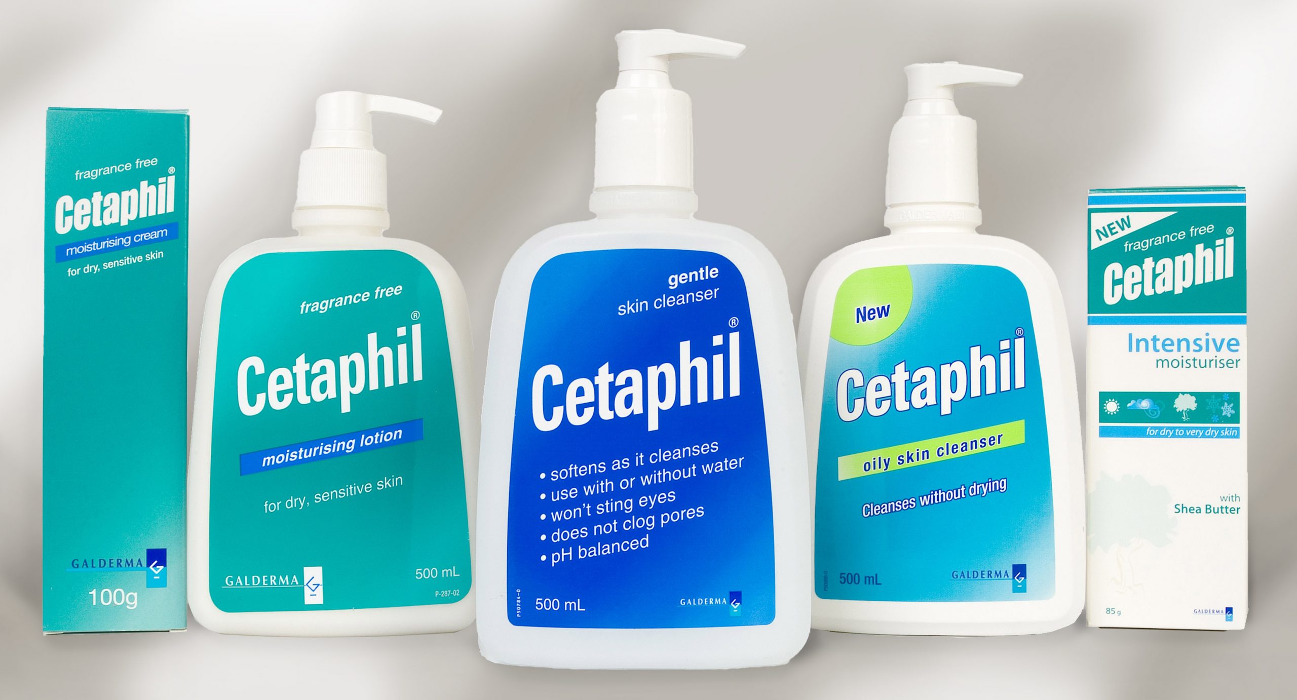 Cetaphil OTC packaging range before design by Brandor